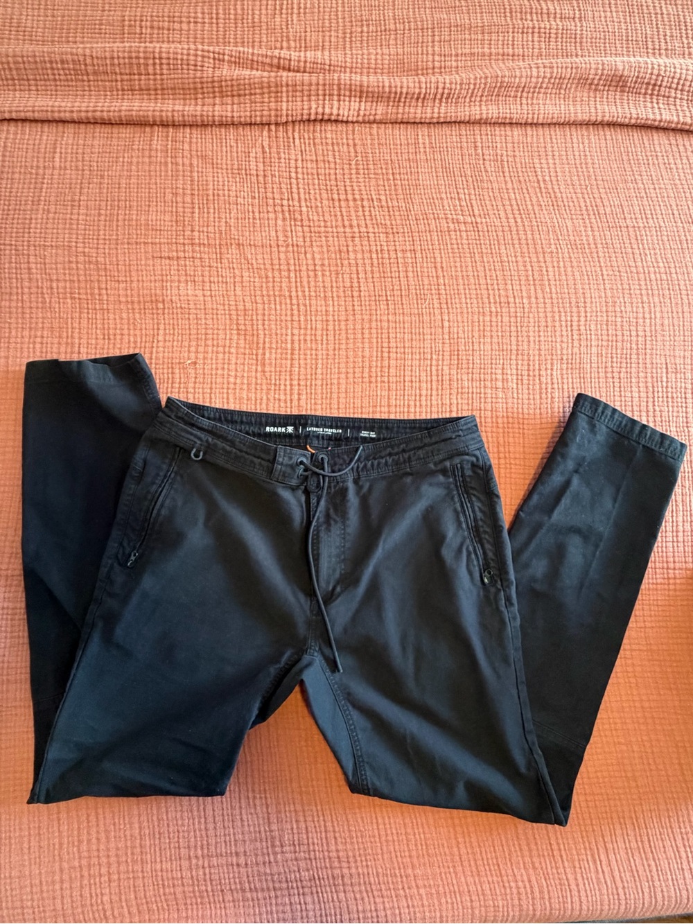 Roark Layover Traveler Pants Men’s 32 Black Stretch Travel Slim Straight